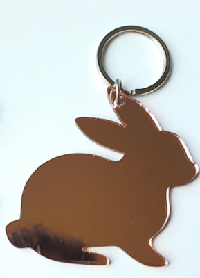 Rose Gold Acrylic Sitting Bunny Disc