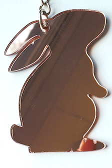 Rose Gold Acrylic Standing Bunny Disc