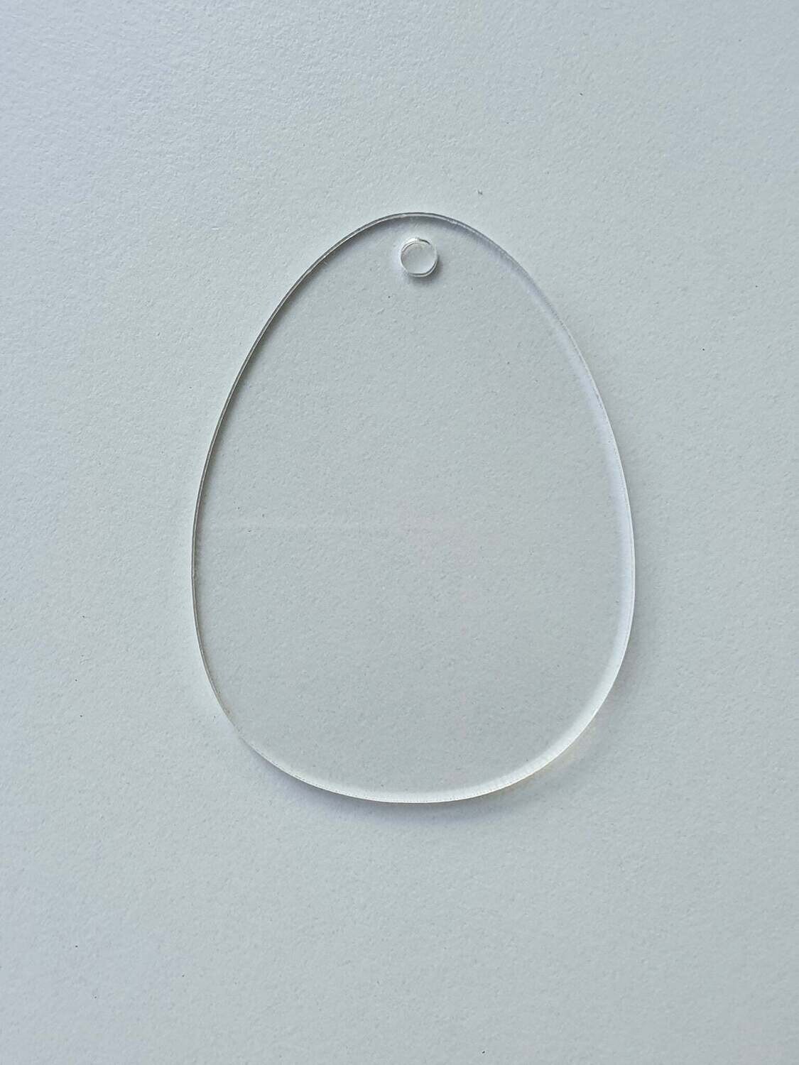 Clear Easter Egg-Shaped Acrylic Disc