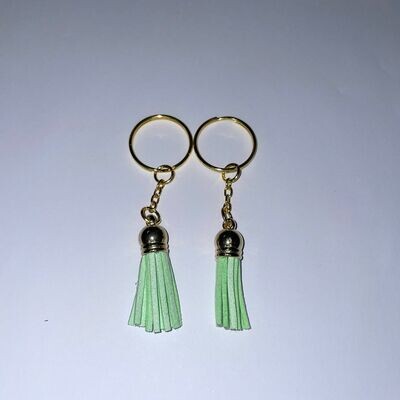 Gold Key Chain &amp; Tassel - Mint (Short Tassel)