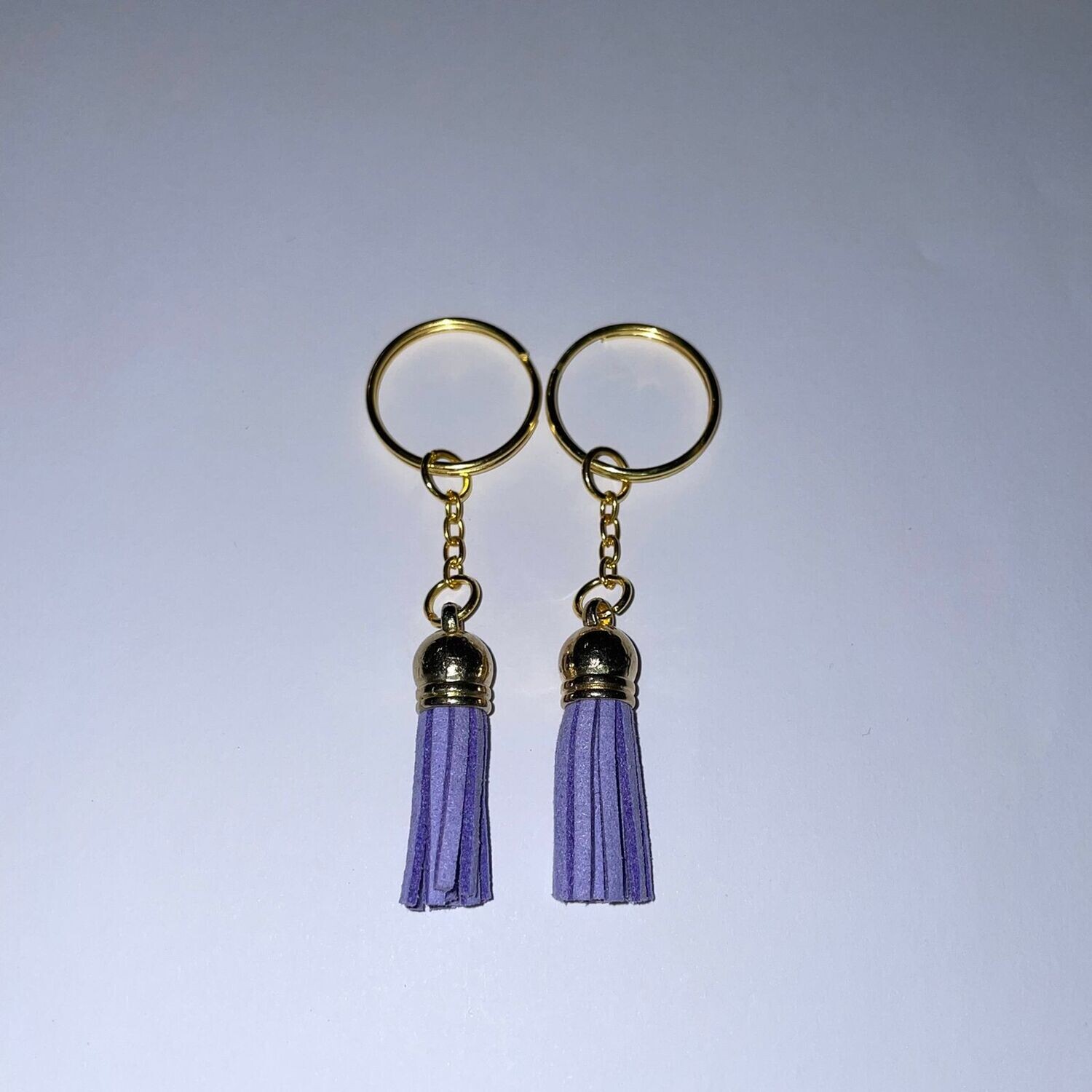 Gold Key Chain &amp; Tassel - Lavender (Short Tassel)