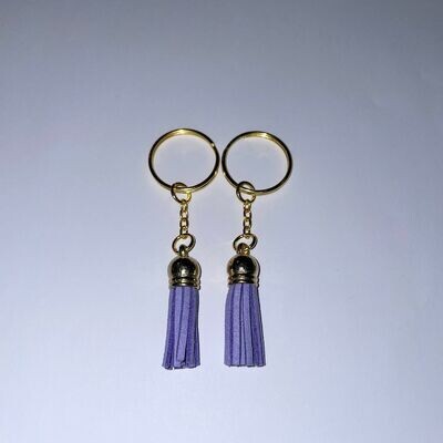 Gold Key Chain &amp; Tassel - Lavender (Short Tassel)