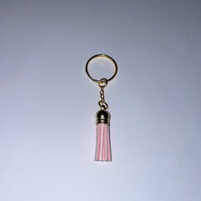 Gold Key Chain &amp; Tassel - Ballet Pink (Short Tassel)