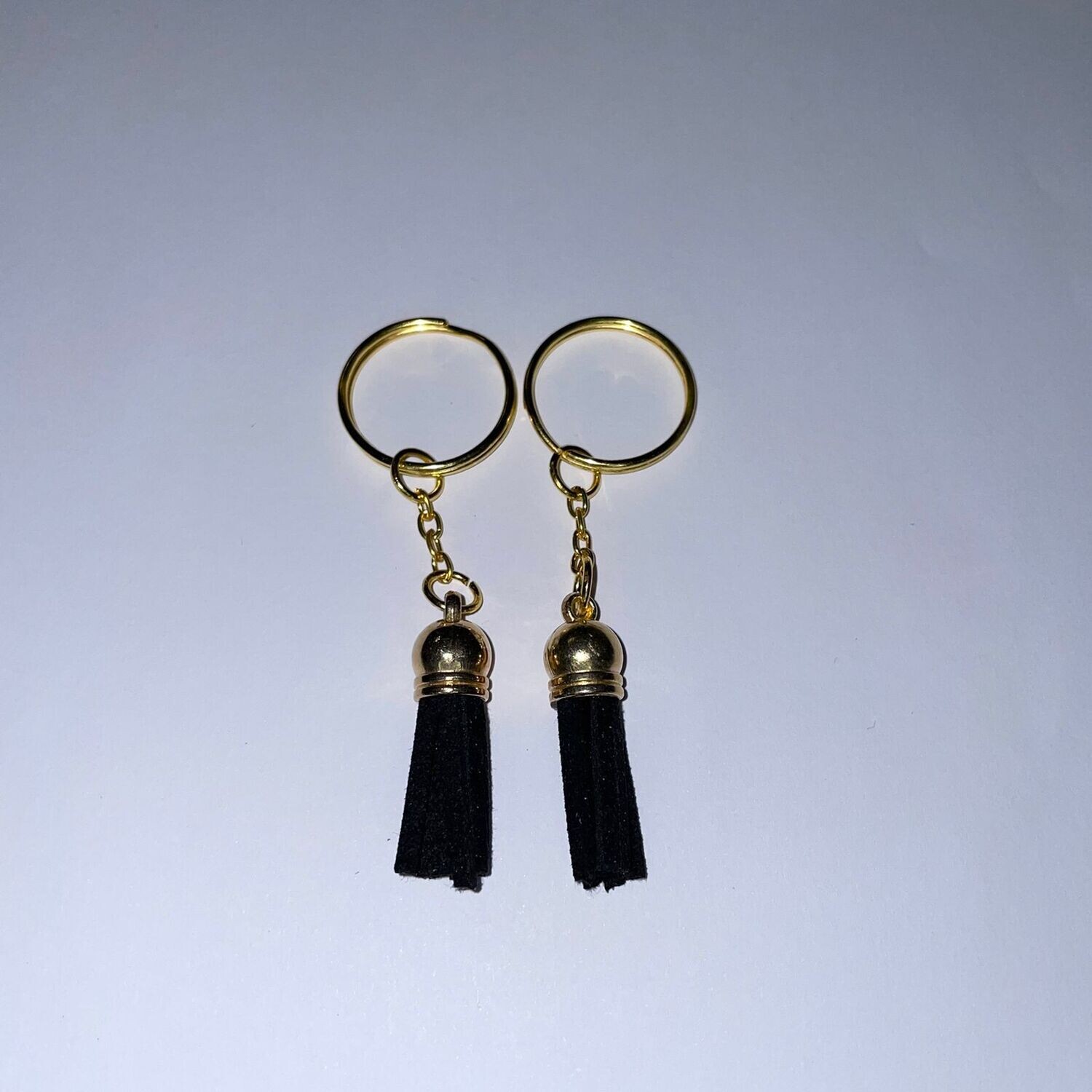 Gold Key Chain &amp; Tassel - Black (Short Tassel)