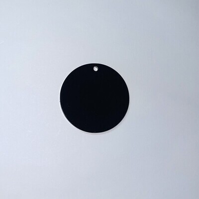 Black Acrylic Round Keyring Disc - 50mm x 3mm