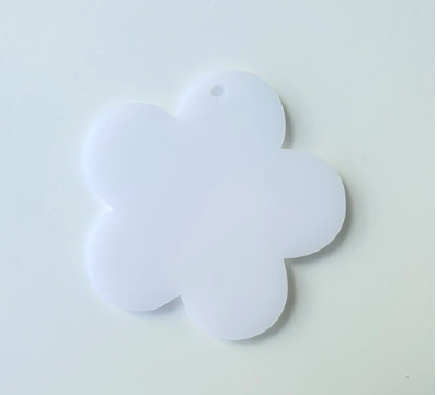 White Acrylic Flower - Rounded Petals