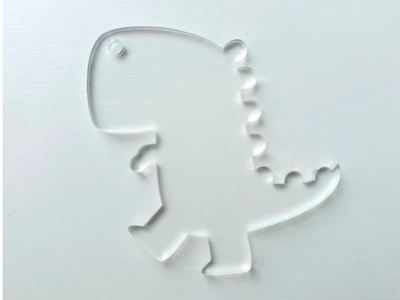 Clear Dinosaur-Shaped Acrylic - 65mm x 58mm