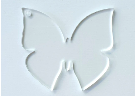 Clear Basic Butterfly-Shaped Acrylic - 60mm x 54mm