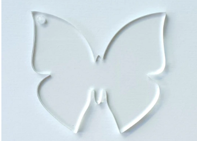 Clear Basic Butterfly-Shaped Acrylic - 60mm x 54mm