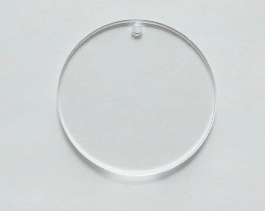 Round 50mm Key Ring Discs - 1,5mm Clear