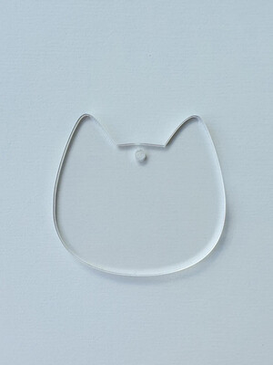 Clear Cat-Shaped Acrylic Disc - 53,5mm x 50mm
