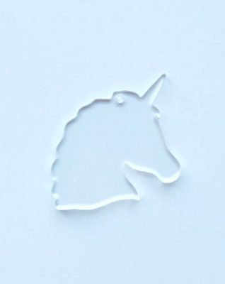 Clear Unicorn Head Acrylic