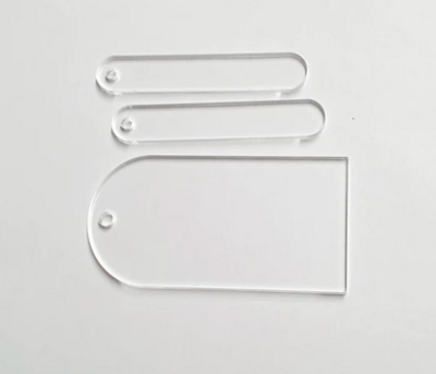 Clear Acrylic Arch Disc with 2 Tags - 3mm