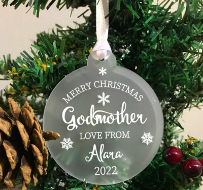 Frosted Acrylic Bauble - 70mm