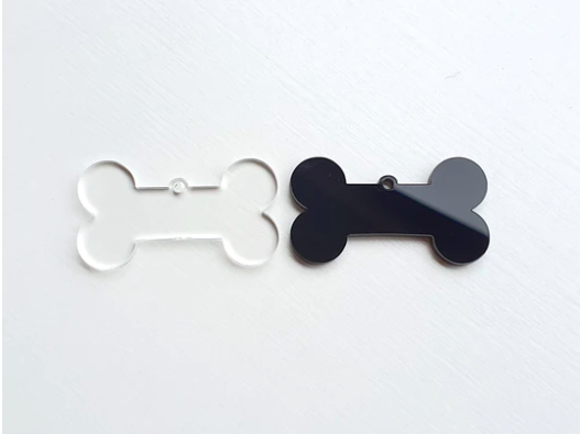 Black Bone-Shaped Acrylic Disc