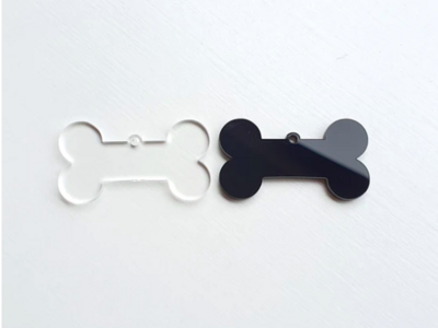Black Bone-Shaped Acrylic Disc