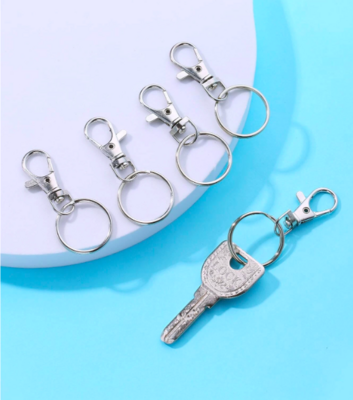32mm Swivel Clasp Keyring w/ 35mm Split Ring - Single Piece