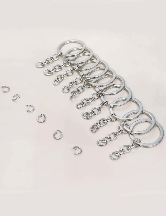 Luxe Silver Keychain w/ Jump Rings - 10 Pack