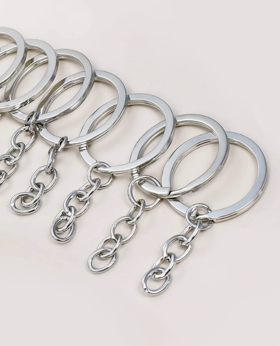 Luxe Silver Keychain w/ Jump Rings - 10 Pack