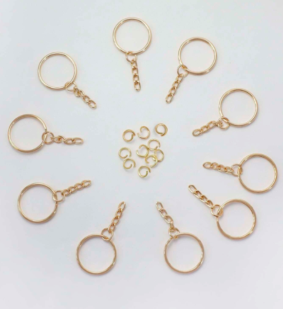 Soft Gold Keyring Chain - Pack of 10