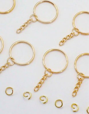 Soft Gold Keyring Chain - Pack of 10