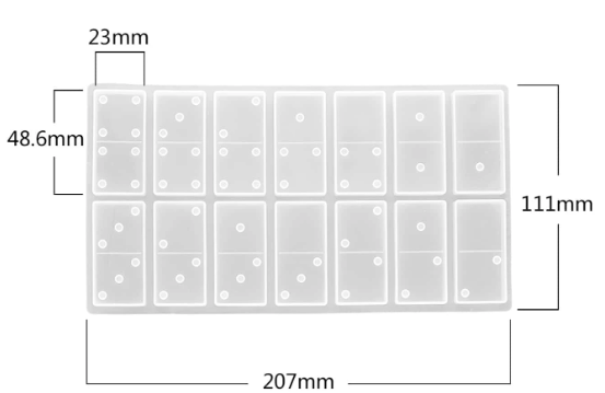 2 Piece Silicone Domino Mould