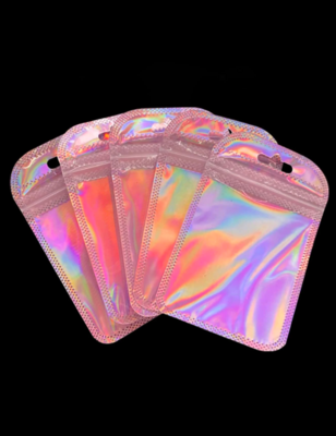 Pink Holographic Packaging Small - Pack of 10