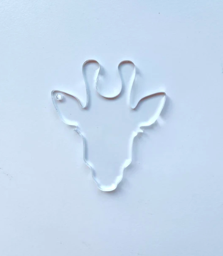 Clear Giraffe Head Acrylic