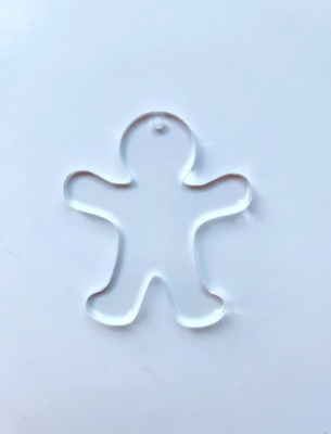 Clear Gingerbread Man Acrylic