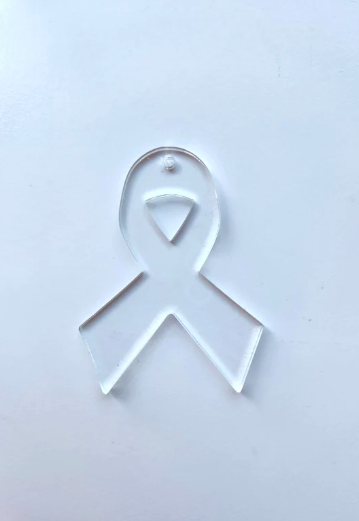 Clear Cancer Ribbon Acrylic