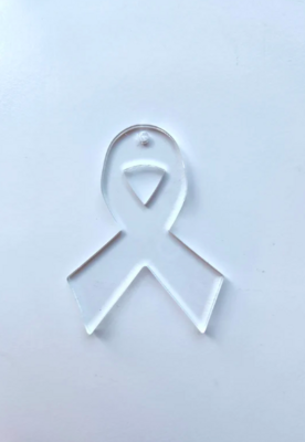 Clear Cancer Ribbon Acrylic