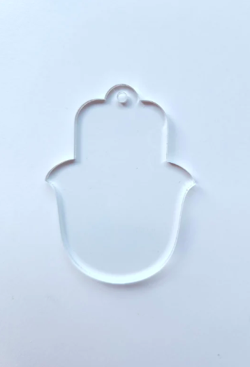 Clear Hamsa-Shaped Acrylic