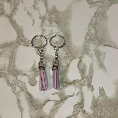 Silver Key Chain &amp; Tassel - Lilac (Short Tassel)