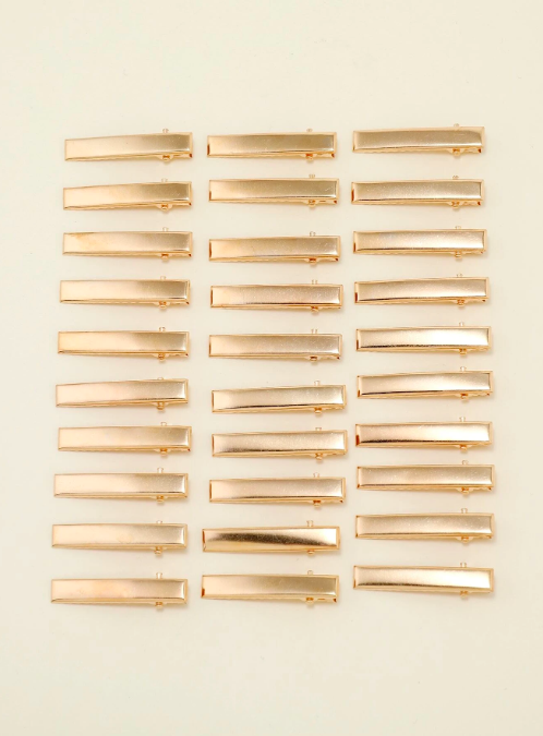 Soft Gold Alligator Hair Clip 41mm Pack of 20