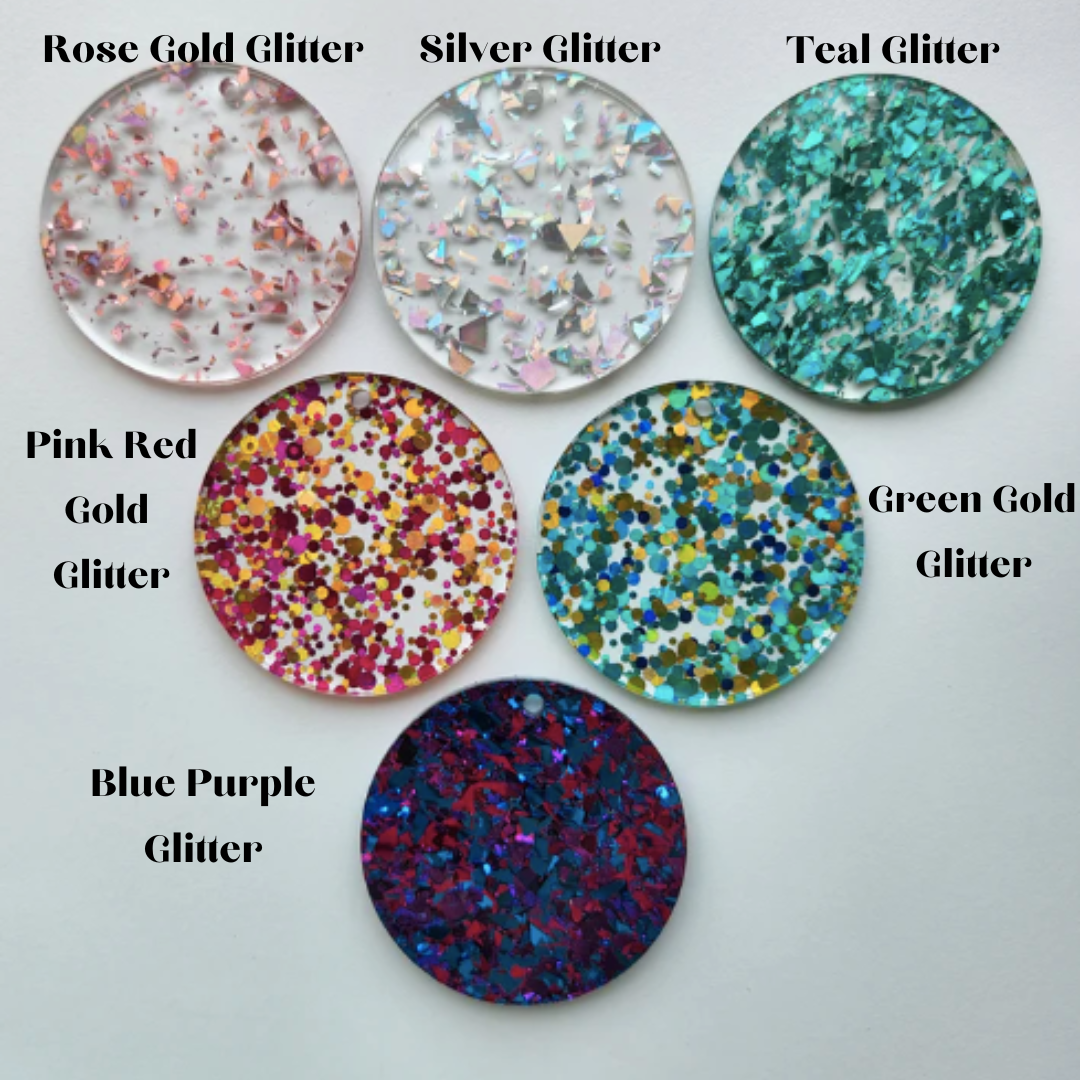 Glitter Round Acrylic - 50mm x 3mm
