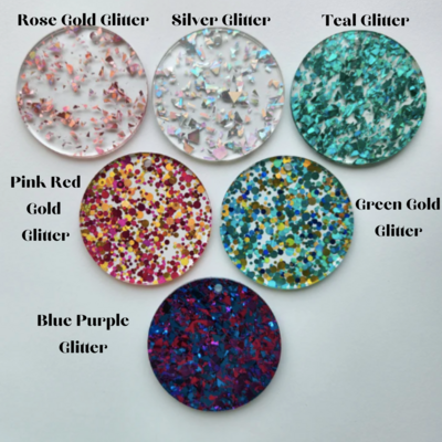 Glitter Round Acrylic - 50mm x 3mm