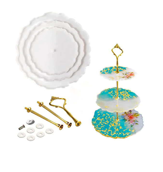 6 Pc 3 Tier Tray Silicone Mould