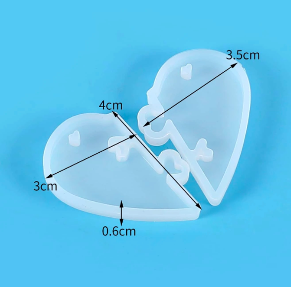 Heart Keychain  2 Piece Mould