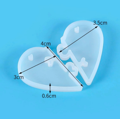 Heart Keychain  2 Piece Mould