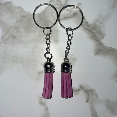 Silver Key Chain &amp; Tassel - Tulip (Short Tassel)