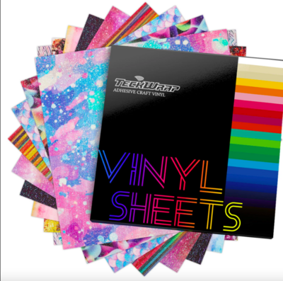 Glitter Brush Vinyl Sheets - 9 Sheet Pack