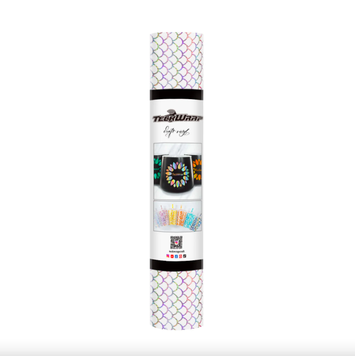 Holographic Opal Pattern Adhesive Vinyl - Transparent Mermaid