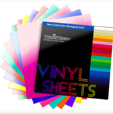 New Cold Colour Changing Vinyl Sheets - 9 Sheet Pack