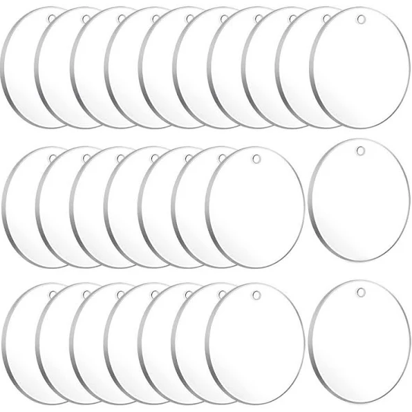 Clear Round Acrylic - 50mm x 3mm - Pack of 50