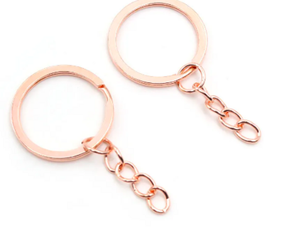 Luxe Rose Gold Keychain - 25mm - Pack of 10