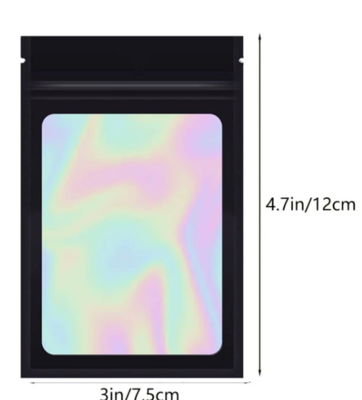 Black Holographic Packaging - Pack of 10