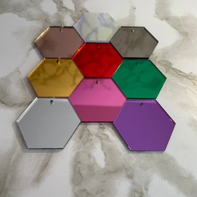 Mirror Acrylic Hexagon - 50mm