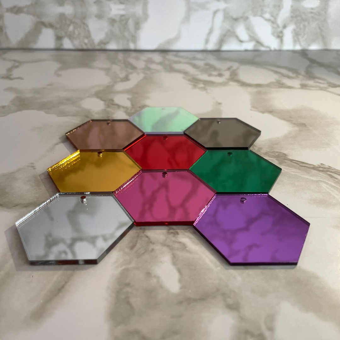 Mirror Acrylic Hexagon - 50mm