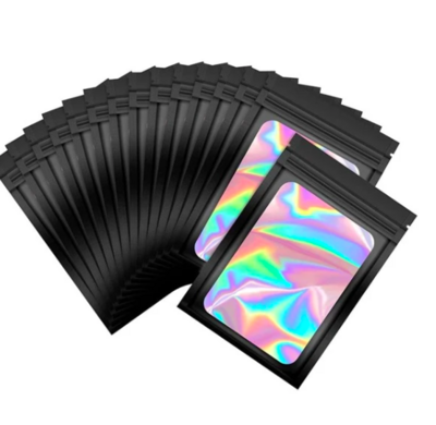 Black Holographic Packaging - Pack of 10