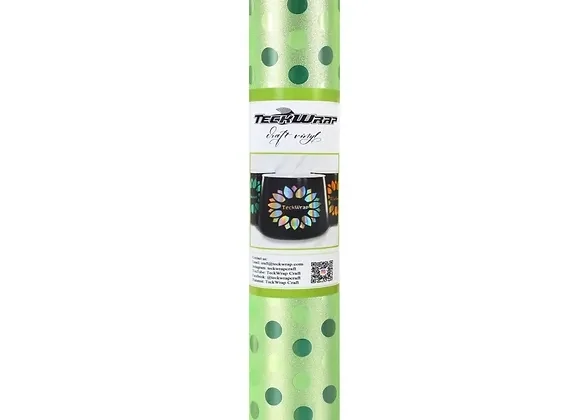 Glitter Polka Dots Craft Vinyl - Lime